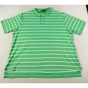 Vintage Polo By Ralph Lauren Polo Shirt Mens Big 2X Green Stripe Pony Preppy
